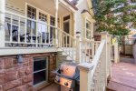 Washer/dryer, ski locker and a barbecue grill